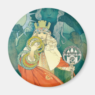 Íman Arte Nouveau do ~ de Alphonse Maria Mucha