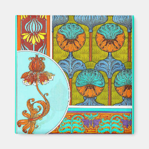 Íman Arte nouveau - ímã floral