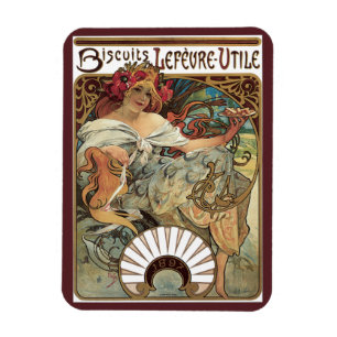 Íman Arte Nova Antiga, Biscoitos por Alphonse Mucha