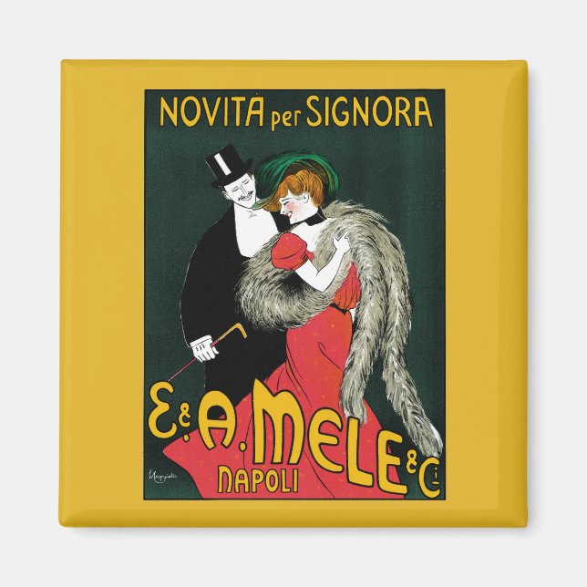 Íman Arte Nova Antiga, Moda Italiana Amor Romance (Frente)