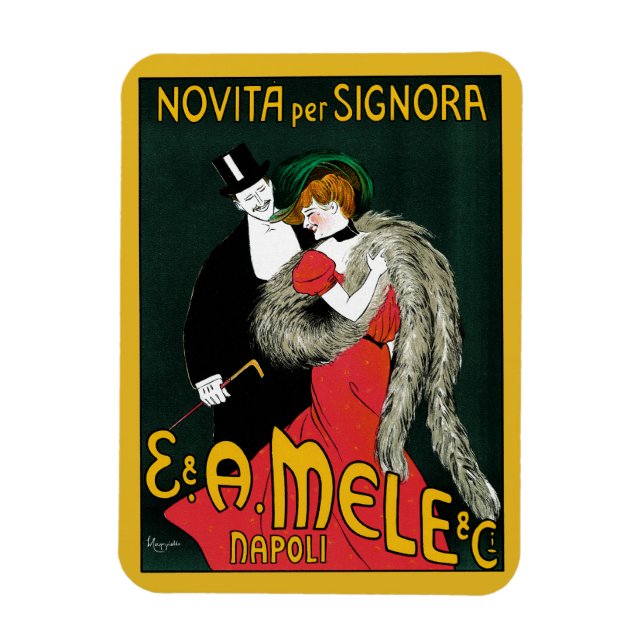 Íman Arte Nova Antiga, Moda Italiana Amor Romance (Vertical)