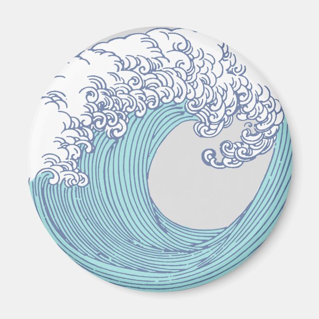 Íman Arte Oceânica Onda Surf Japonês (Frente)