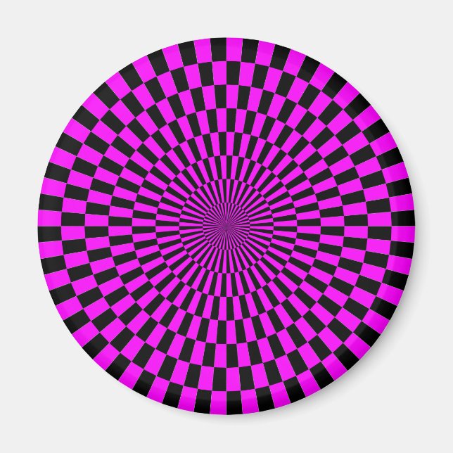 Íman Arte Op - Magenta e preto (Frente)