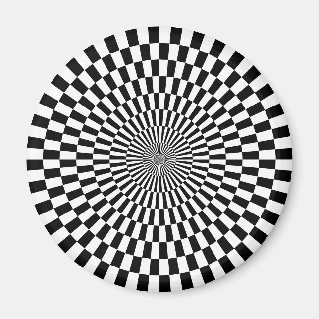 Íman Arte Op - Preto e Branco (Frente)