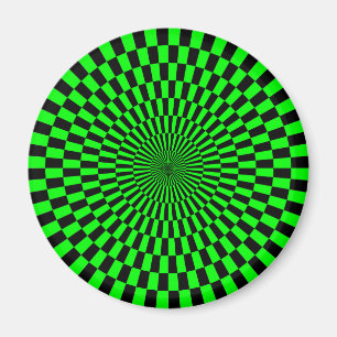 Íman Arte Op - Verde e Preto