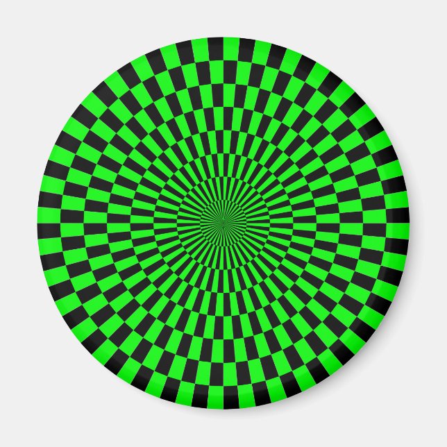 Íman Arte Op - Verde e Preto (Frente)