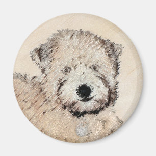 Íman Arte original de pintura terrier com revestimento