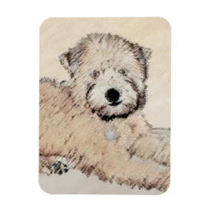 Íman Arte original de pintura terrier com revestimento