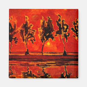 Íman Arte Piet Mondrian, Árvores pelo Geine em Moonris