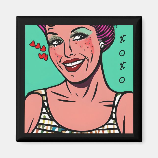 Íman Arte Pop Bem Retro XOXO (Frente)