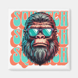 Íman Arte Pop de Cômico de Estilo Retro Squatch Vintage