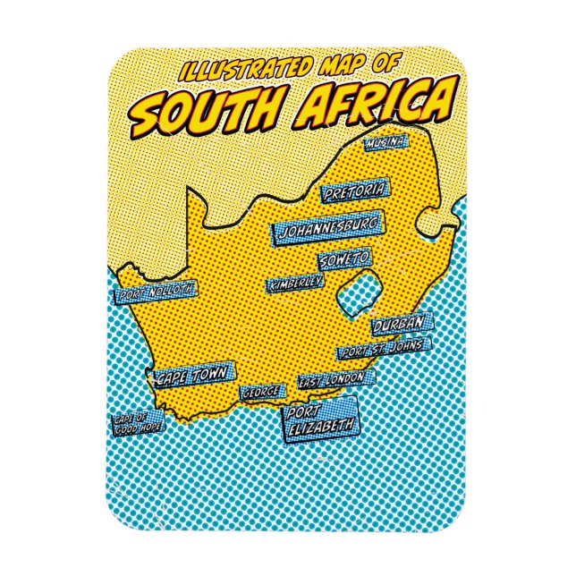 Íman Arte Pop Ilustrada África do Sul (Vertical)