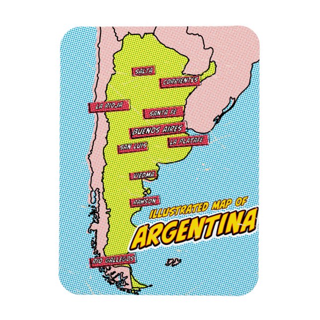Íman Arte Pop Ilustrado Argentina (Vertical)