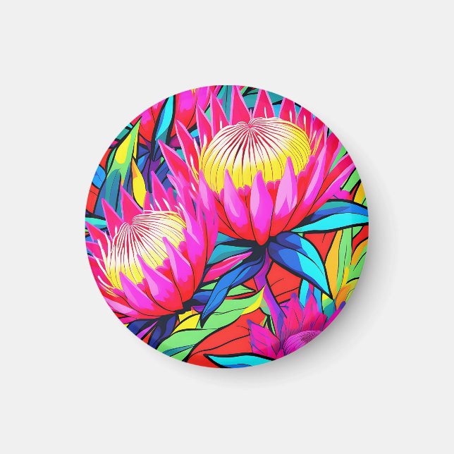 Íman Arte Pop Vibrante de Protea (Frente)