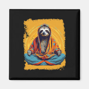 Íman Arte Pop Vintage Animal Zoológico Preguiça Yoga