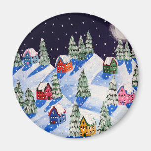 Íman Arte popular de inverno de noite silenciosa