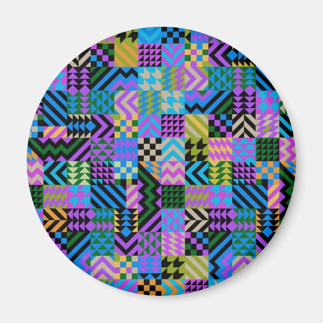 Íman Arte Popular Tribal - Azul (Frente)