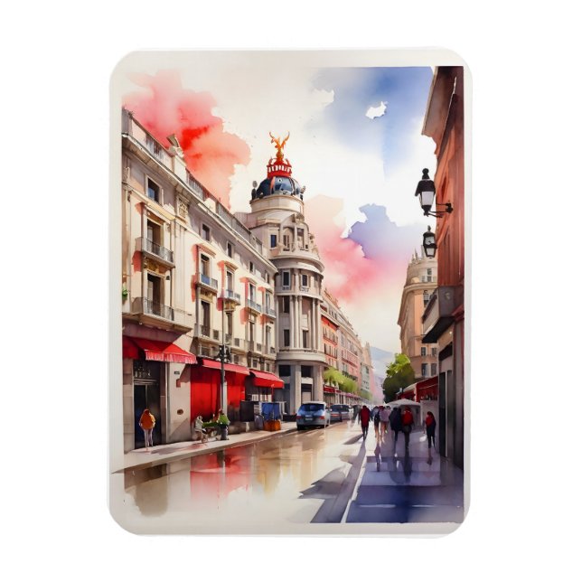 Íman Arte por aquarela de Madrid (Vertical)