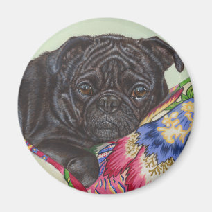 Íman Arte preta da pintura do cão do Pug