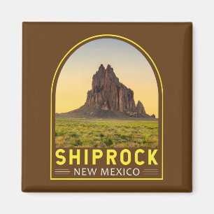 Íman Arte Retro de Emblema de Shiprock Novo México Vint