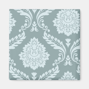 Íman Arte Rococó em Damask I Azul Ovo de Pato+Turquesa