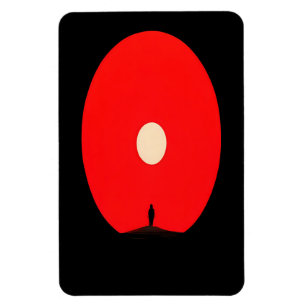 Íman Arte Silhueta Minimalista Abstrato sunset