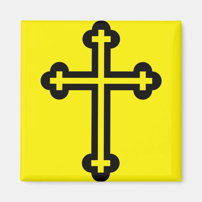 Íman Arte Simbolista Cristã Moderna Minimalista da Cruz (Frente)