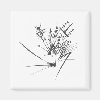 Íman Arte Tribal Abstrato Preto e Branco 100 Tatuagem