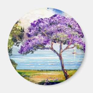 Íman Arte tropical da árvore do Jacaranda