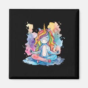 Íman Arte Unicórnio Meditação Yoga Budista Zen Buda