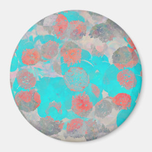 Íman Arte vermelha azul do padrão floral/floral român