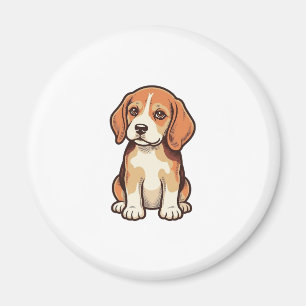 Íman Arte Vetorial de Cachorrinho Beagle com Gravura An