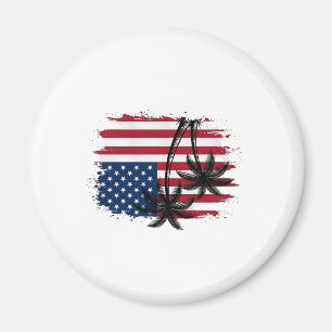 Íman Arte vetorial de coqueiro bandeira americana patri