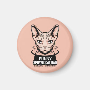 Íman Arte Vetorial de Pai de Gato Sphynx Engraçado