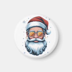 Íman Arte vetorial do Papai Noel moderno com óculos de