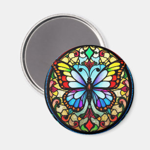 Íman Arte Vibrante Colorida De Borboleta De Vidro Color