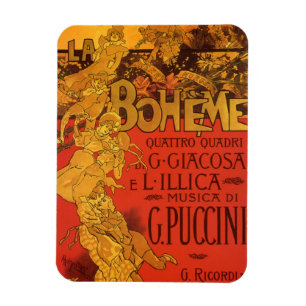 Íman Arte Vintage Art Nouveau Música, Ópera La Boheme,