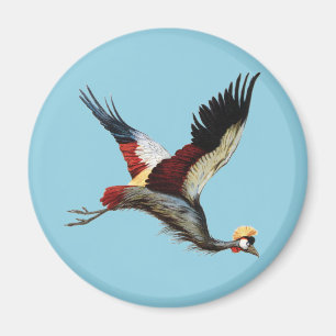 Íman Arte Vintage da Grua-coroada-da-África-do-Sul em V