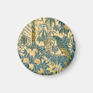 Íman Arte Vintage de Walter Crane Arara e Fruta Cítrica