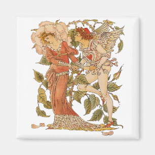 Íman Arte Vitoriano Antigo, Rosa por Walter Crane