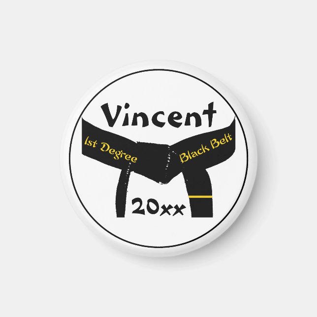 Íman Artes Marciais Cinturão Preto De 1 rua Grau (Frente)