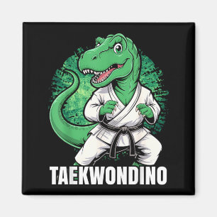 Íman Artes Marciais Engraçadas de Taekwondo T Rex Dinos