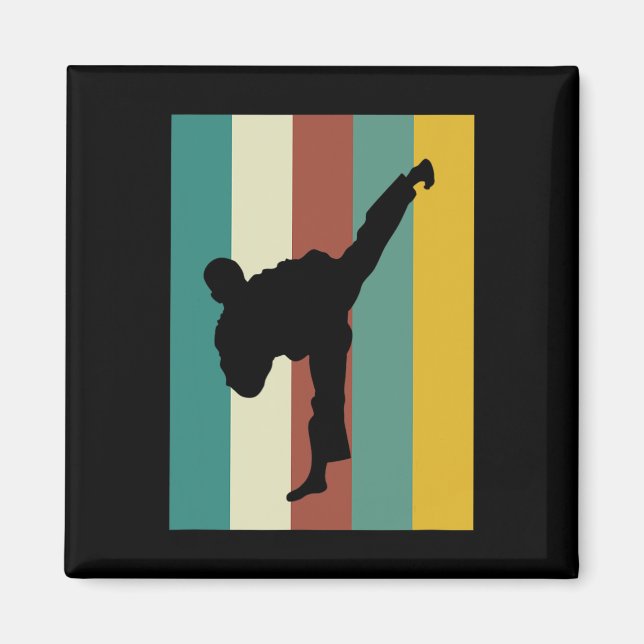 Íman Artes marciais Kickboxing Karate Taekwondo Retro D (Frente)