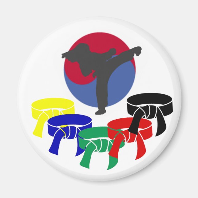 Íman Artes Marciais Kicker Rank Belt Magnets (Frente)