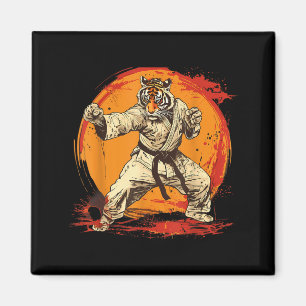 Íman Artes Marciais MMA Tigre Aquarela Taekwondo Kickbo