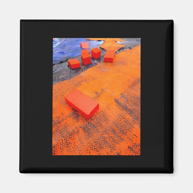 Íman Artes Plásticas Orgânicas De Laranja E Abstrato Az (Frente)