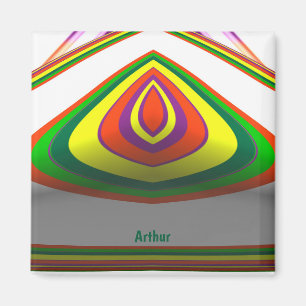 Íman ARTHUR ~ OLHOS QUADRADOS 3D Verde Amarelo Verde Fr