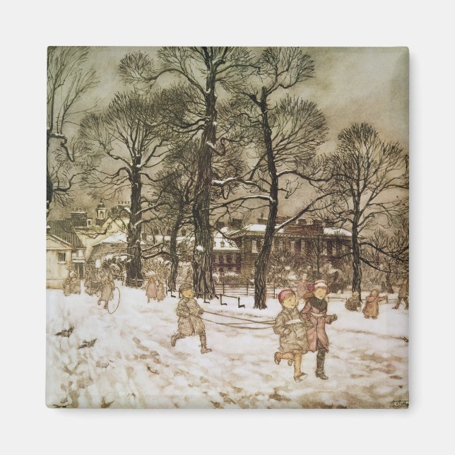Íman Arthur Rackham | Inverno nos jardins de Kensington (Frente)