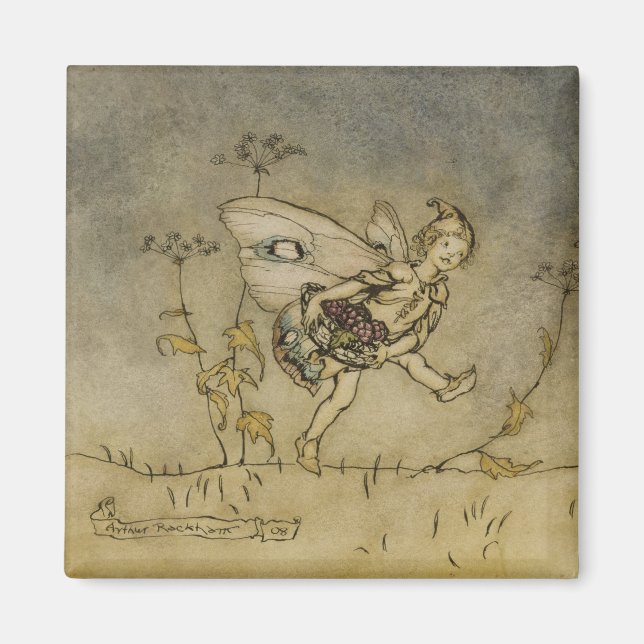 Íman Arthur Rackham | Leite, ilustração de A Midsu (Frente)