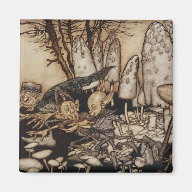Íman Arthur Rackham | Peter Pan no Jardim Kensington (Frente)